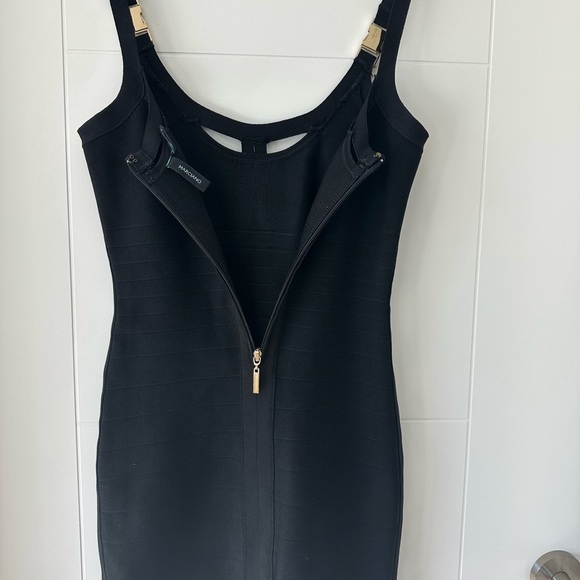 Marciano Black Dress with Gold Zipper - Picture 6 of 7
